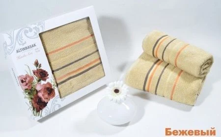 яяяНабор полотенец махровые Altinbasak RAINBOW (50*90/70*140) (Бежевый)