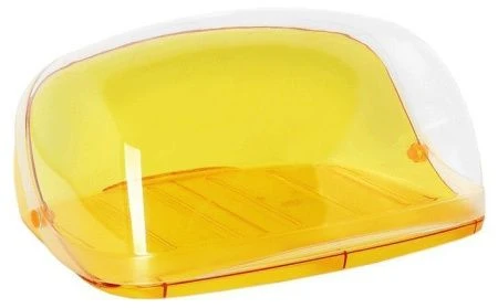 Хлебница 31,5*15*25,4см пластик КРИСТАЛЛ малая оранжевая прозрачная (6)