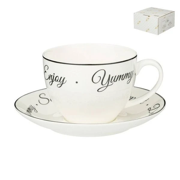 Чайный набор 2пр фарфор Bon Appetit на 1 персону 300мл (24)