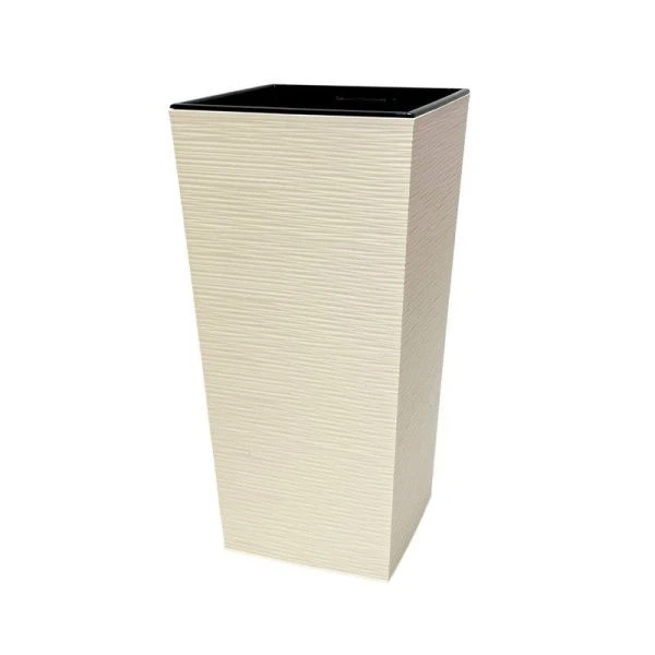 Горшок цветочный 43л 30,5*62см пластик ФИНЕЗИЯ ДЖУТ с вкладкой 20л ванильный (1)