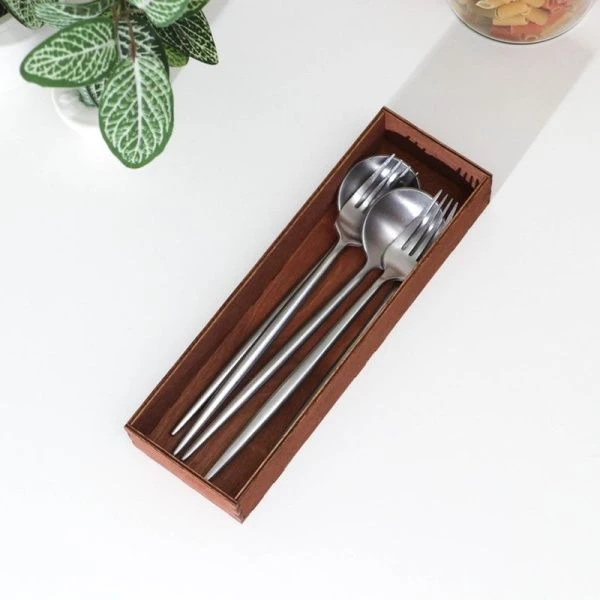 Подставка для столовых приборов 25*8*4см дерево мокко