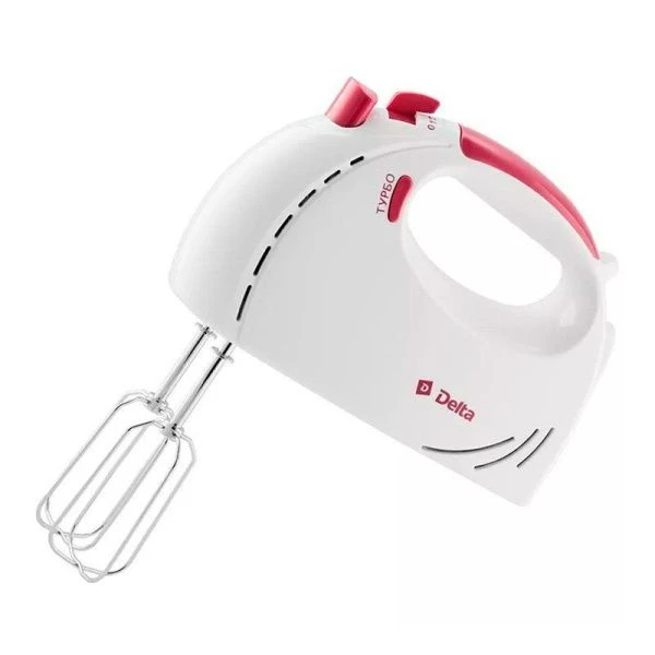 Миксер нерж.сталь/пластик DELTA DL-5061 бело-сиреневый 300Вт, 5 скоростей, режим Турбо (12)