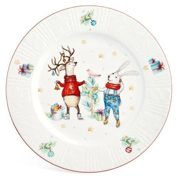 Тарелки мелкие набор 2шт 20см фарфор Winter Story десертные (18)