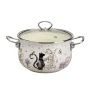 Кастрюля 3,8л эмаль Lavander Cats со стекл.крышкой 22см (6)