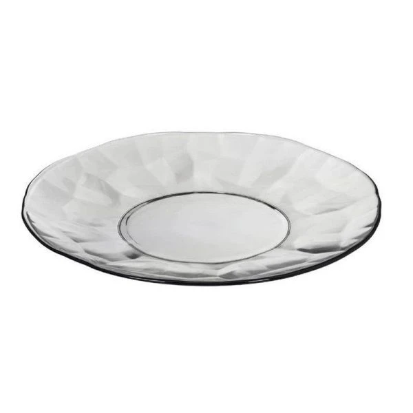 Тарелка мелкая 20см стекло BLACK DIAMOND десертная (6)