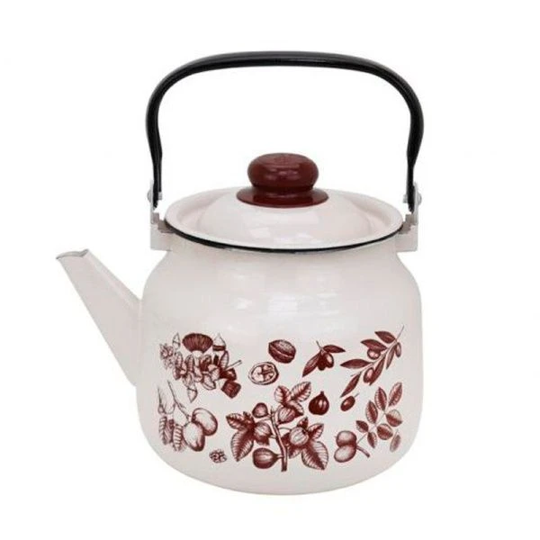 Чайник 2,5л эмаль ГРАВЮРА бисквит с рис. 33-2711/4 (4)