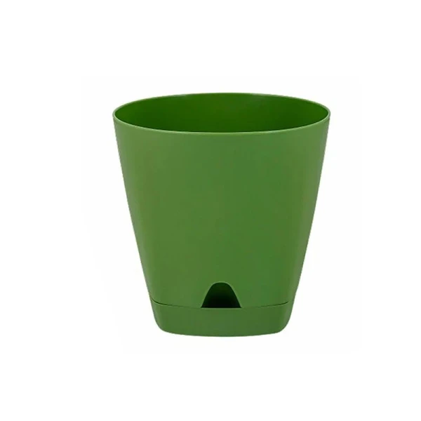 Горшок для цветов 2,5л 170мм пластик Amsterdam с прикорневым поливом оливковый (12)