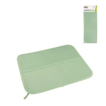 Коврик для посуды 45*35см микрофибра Skandi зеленый (144)