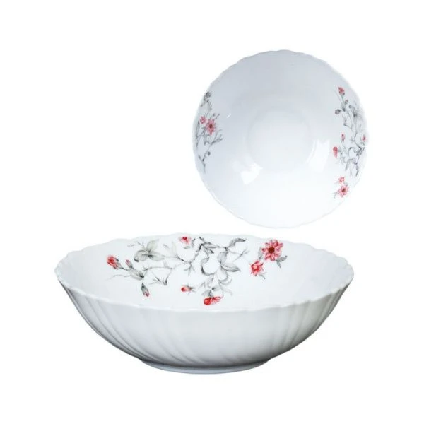 Тарелка глубокая 480мл 15,5см стеклокерамика СЕРЫЙ КУСТИК суповая TW-60 (7318) (6/72)