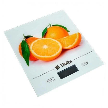 Весы кухонные электронные стекло 5кг DELTA KCE-28 Апельсин LCD-дисплей, Автообнуление/автоот