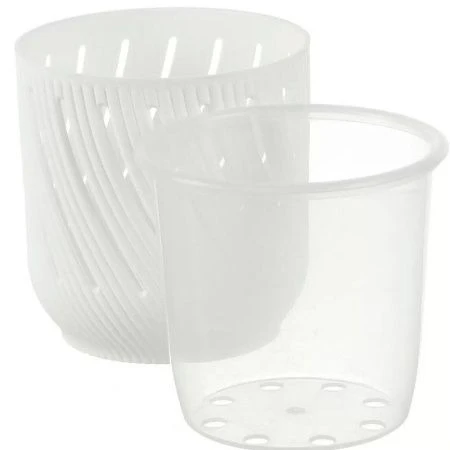 Кашпо для орхидей 1,3л пластик Fleurs белый (18)