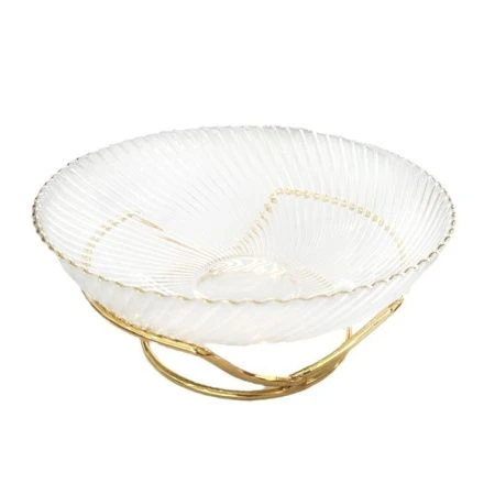 Фруктовница 27*7,5см стекло прозрачная на мет.подставке (12)