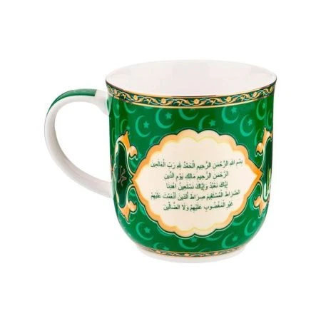 Кружка 400мл форфор СУРА зеленая (36)