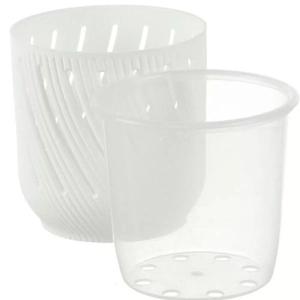 Кашпо для орхидей 1,3л пластик Fleurs белый (18)