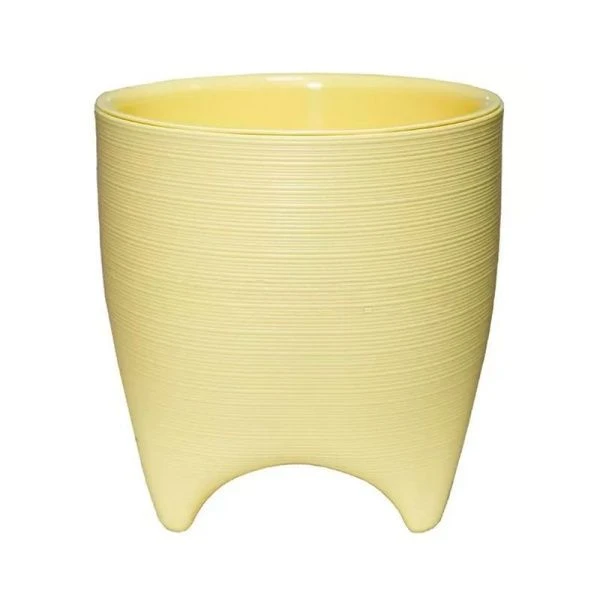 Горшок цветочный 2,25л 16*16см пластик ДЕ КОСТА с вкладкой желтый (10)
