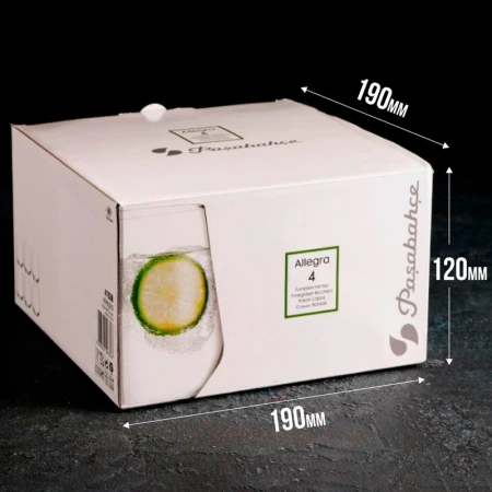 Стаканы набор 4шт 425мл стекло АЛЛЕГРА низкие (6)