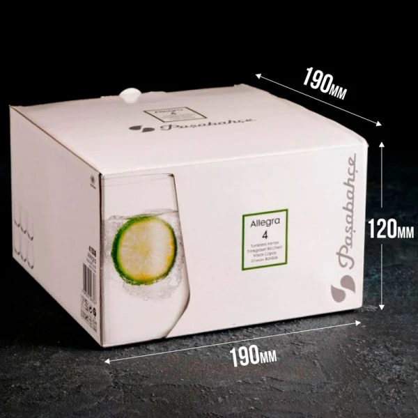 Стаканы набор 4шт 425мл стекло АЛЛЕГРА низкие (6)