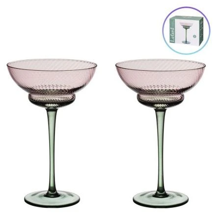 Креманки набор 2шт 220мл стекло Twist & Shine зеленый (8)