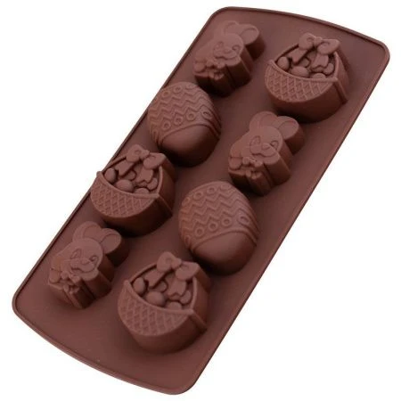 Форма для шоколадных конфет 22*11,5*2,5см силикон ПАСХАЛЬНОЕ НАСТРОЕНИЕ VL80-504 ВЫВОД