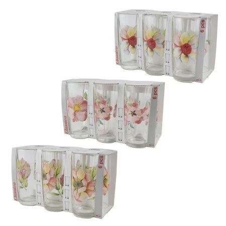 Стаканы набор 6шт 230мл стекло Ода высокий АКВАРЕЛЬНЫЕ ЦВЕТЫ 05с1256ДЗУ (6)