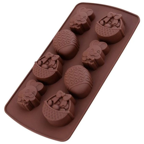 Форма для шоколадных конфет 22*11,5*2,5см силикон ПАСХАЛЬНОЕ НАСТРОЕНИЕ VL80-504 ВЫВОД