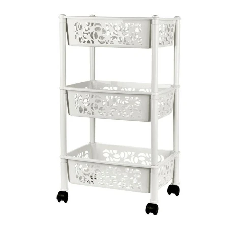 Этажерка прямая 3 секции 370*290*160мм пластик Light белое облако (10)