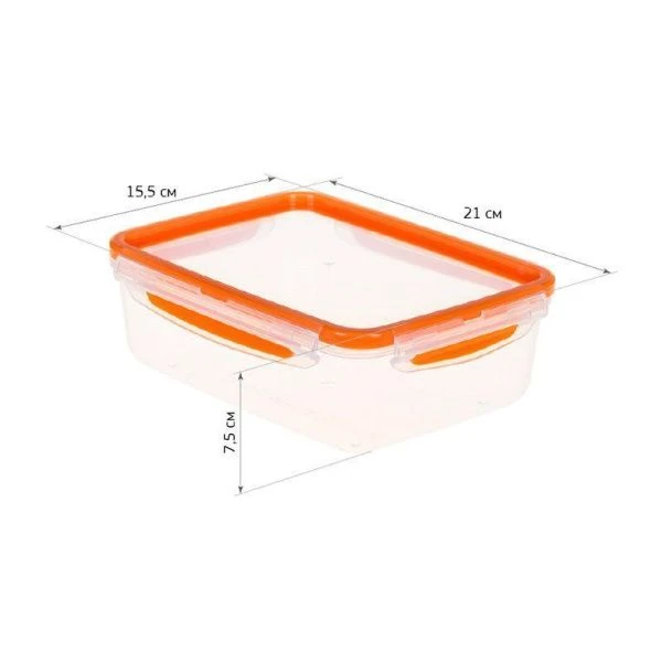 Контейнер пищевой 1,4л пластик РИЧ герметичный оранжевый (16)