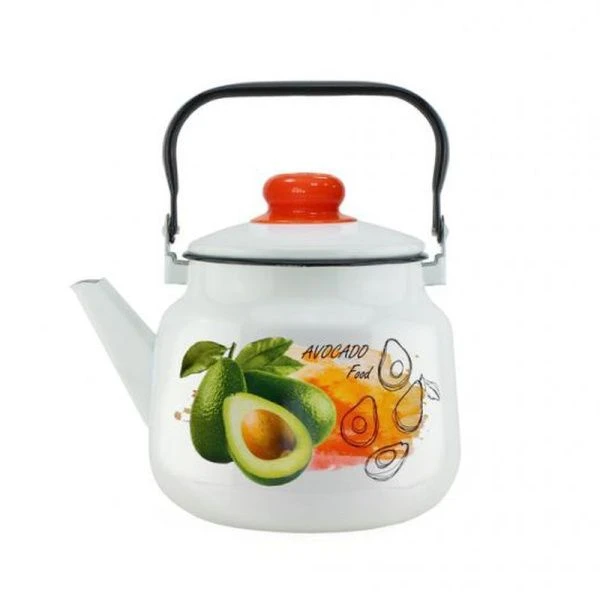 Чайник 3,5л эмаль АВОКАДО белый с рис. 01-2713/4 (4)