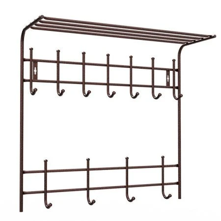 Вешалка с полкой 2-х ярусная 740*705*265мм металл медный антик ВПТ11М (5)