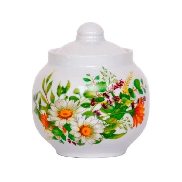 Сахарница 600мл фарфор ЛУГОВЫЕ РОМАШКИ Янтарь