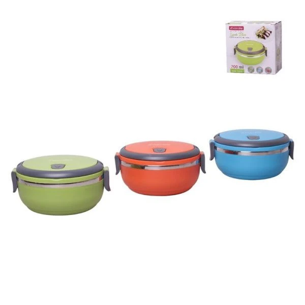 Ланч-бокс 700мл 16,5*15*8см нерж.сталь/пластик микс арт.2105 (6/60)