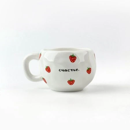 Чайный набор керамика 2пр 300мл Клубничка (36)