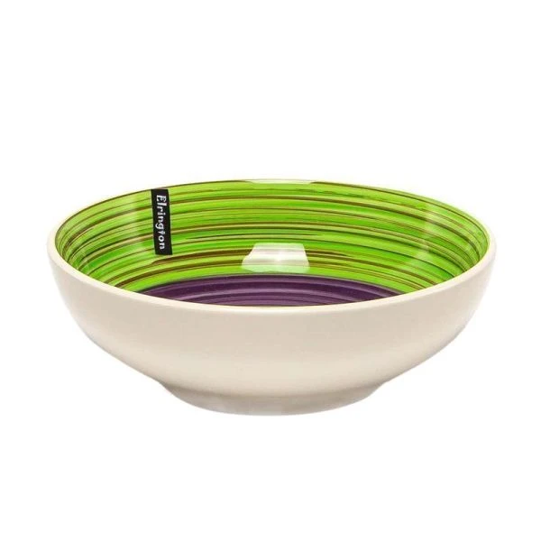 Тарелка глубокая 18см 750мл керамика Аэрография ЛЕТНИЙ САД (6/36)