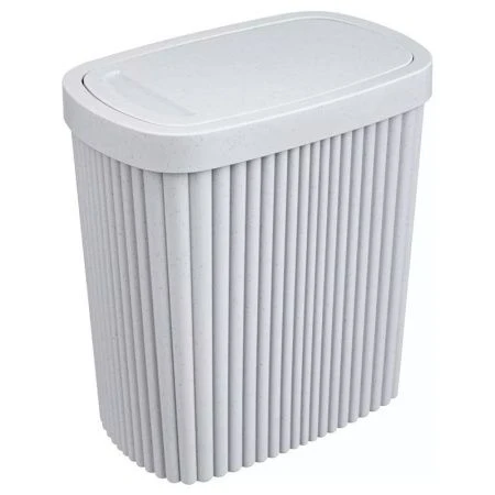 Контейнер для мусора 1,9л 225*140*253мм пластик VELVET светло-серый флэк с подвижной крышкой (8)