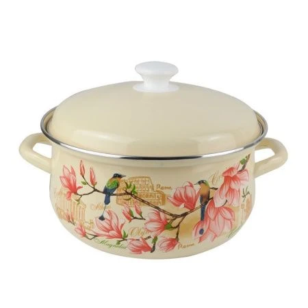 Кастрюля 4л эмаль слон.кость с рис. сферическая 61904-142/6-У (4))