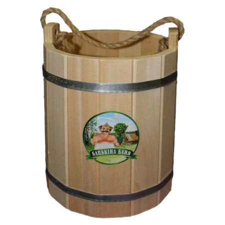 Ведро для бани 9л дерево БАЦЬКИНА БАНЯ
