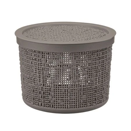 Корзина для хранения 4,5л d22см пластик БЯЗЬ Французcкий серый круглая с крышкой (8)