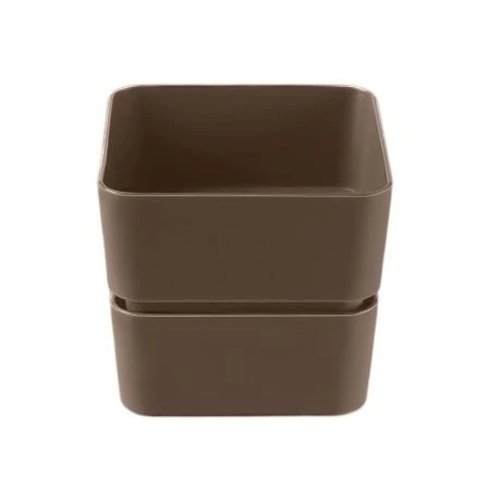 Кашпо 450мл 8,6*9,6*9,6см пластик ФИОРИ трюфель (24)