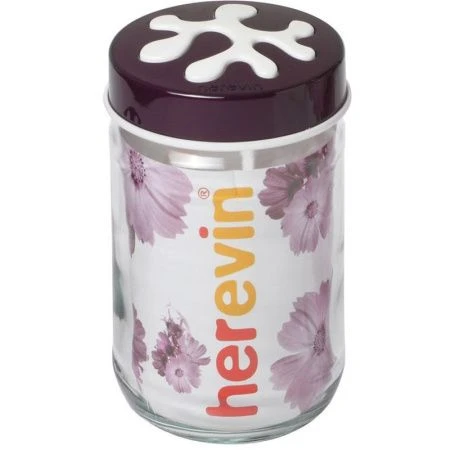 Банка для сыпучих продуктов 720мл стекло HEREVIN h150 фиолетовая (12)