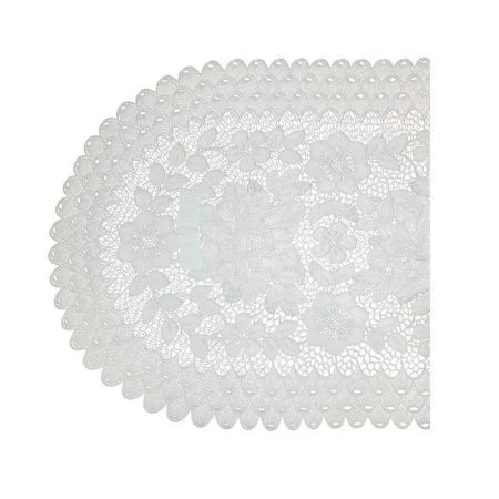 Салфетка сервировочная 17*34 (43*86см) ПВХ ОВАЛ белая S-412А (6/240)