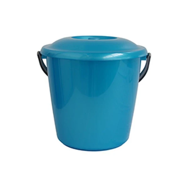 Ведро 3л пластик СОЛО бирюзовое перламутровое с крышкой С630КБИР (13)