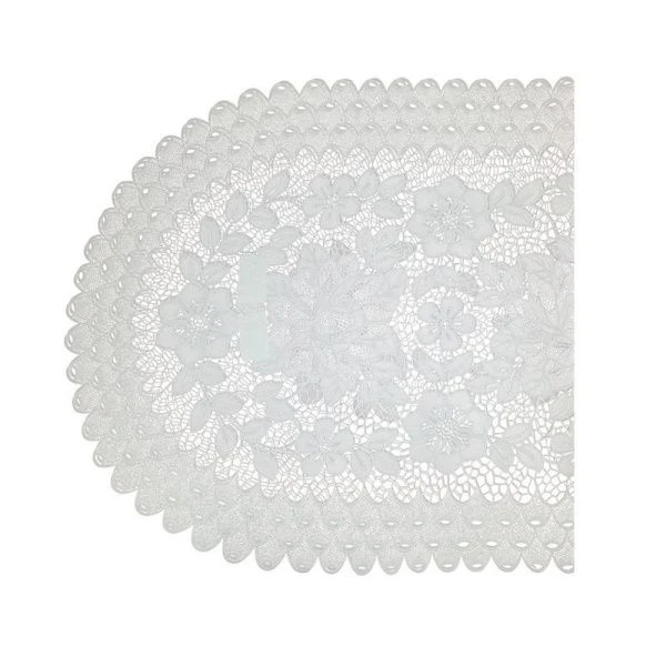 Салфетка сервировочная 17*34 (43*86см) ПВХ ОВАЛ белая S-412А (6/240)