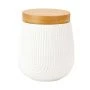 Банка для сыпучих продуктов 900мл 11*11*14,5см фарфор Naturel с бамбуковой крышкой (24)