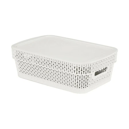 Корзина универсальная 3л 281*185*89мм пластик Ajur белое облако с крышкой (12)