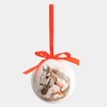 Игрушка новогодняя Шар 7см пенопласт Конь и снеговик New year ANLAF-XSR0938