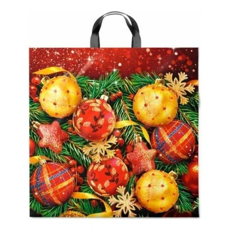 Пакет новогодний с петлевой ручкой полиэтилен 44*44+3см Антураж (25/250)