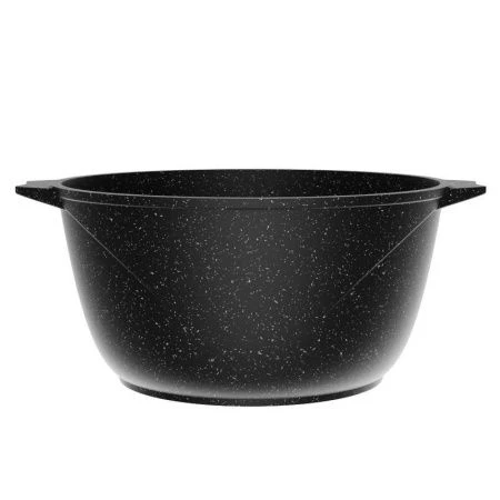 Кастрюля 10л алюминий АП ГРАНИТ BLACK стекл.крышка 32см (2)