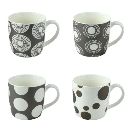 Кружка 300мл керамика КРУГИ коричневая 4 вида А608 (72) JC-7815
