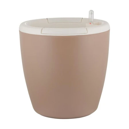 Горшок для цветов 5л 210мм пластик Munchen с вставкой 3,4л круглый с автополивом мол.шоколад (12)