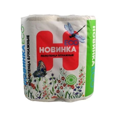 Полотенца бумажные НОВИНКА ЭКО 2шт. 2-х слойные целлюлозные (12)
